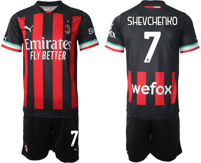 Men 2022-2023 Club Ac Milan home black #7 Soccer Jerseys